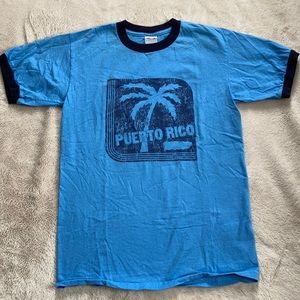 “Let’s visit Puerto Rico” ringer tee size small